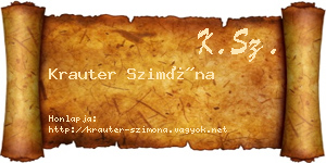 Krauter Szimóna névjegykártya